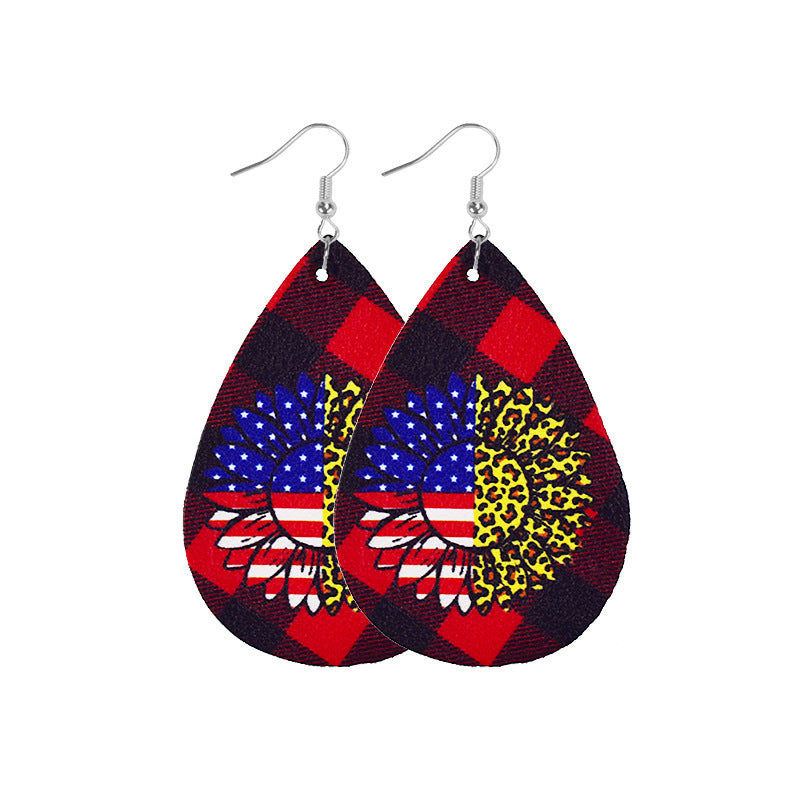 Pendientes De Cuero De La Bandera Del Día De La Independencia al por mayor